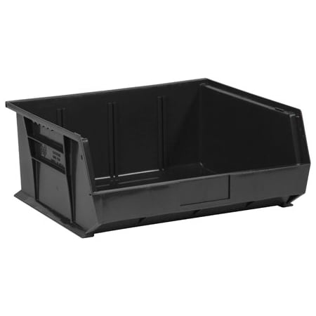 Bsc Preferred 14 3/4 x 16-1/2 x 7'' Black Plastic Stack & Hang Bin Boxes, 6PK BUY00014952